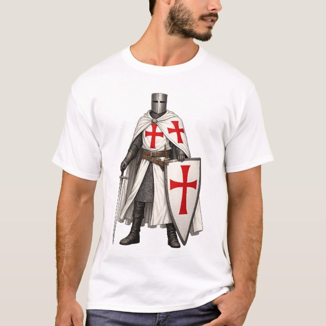 Camiseta Templar Knight Crusader Men's Tee Shirt (Frente)