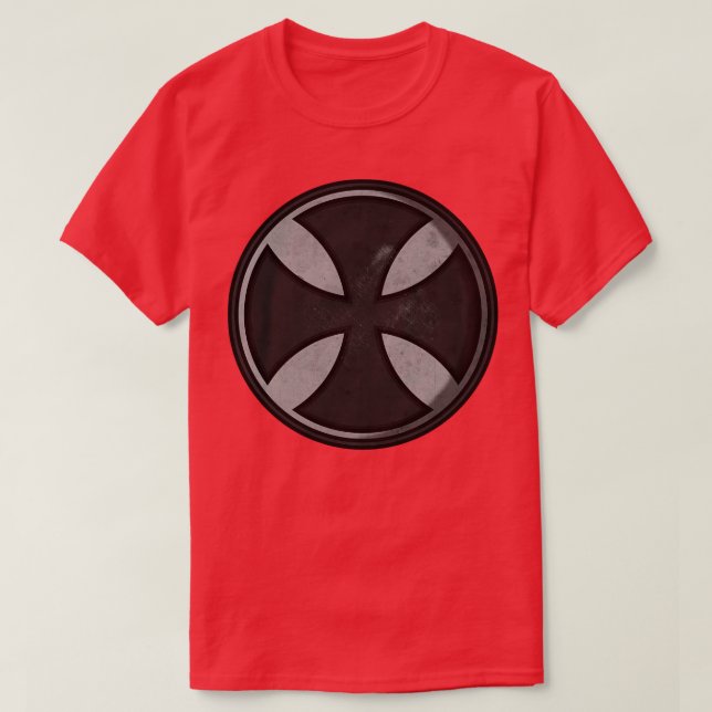 Camiseta Templar Knight Shield BW (Frente do Design)