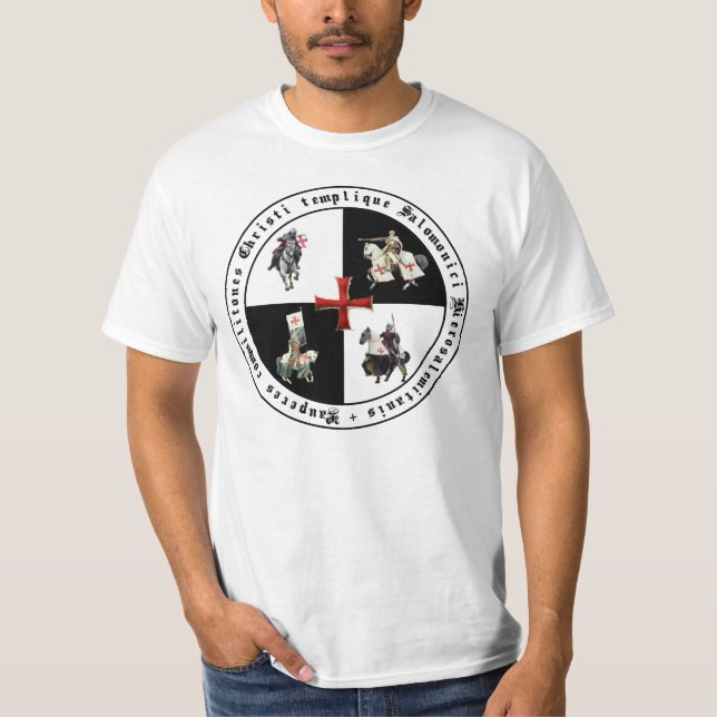 Camiseta Templário com cruz vermelha de zen de acto (Frente)