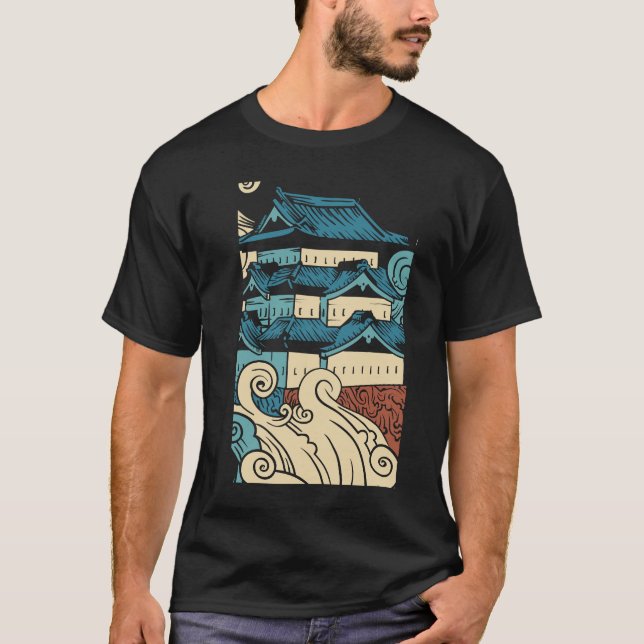 Camiseta Temple Modern Colorful Black Art Illustration (Frente)