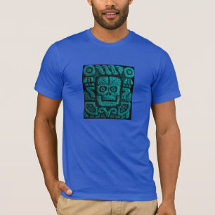 Camiseta Templo asteca dos homens que cinzela o design da