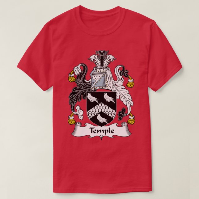 Camiseta Templo Casaco de Guarda Familiar de Armas (Frente do Design)