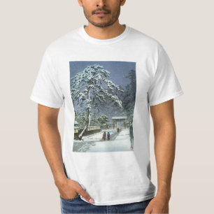 Camiseta Templo de Honmonji na neve - 川瀬巴水 de Kawase Hasui