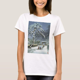Camiseta Templo de Honmonji na neve - 川瀬巴水 de Kawase Hasui