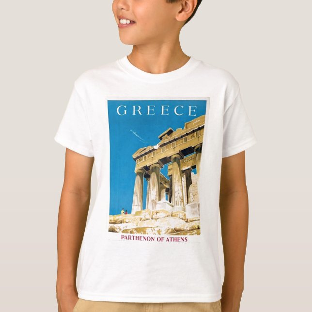 Camiseta Templo de Partenon da Grécia de Atenas viagens vin (Frente)