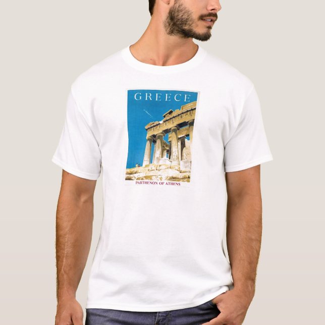 Camiseta Templo de Partenon da Grécia de Atenas viagens vin (Frente)