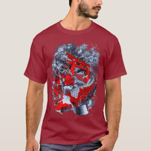 Camiseta Templo Gisha do Japão do Asia Lotus Flower Koi