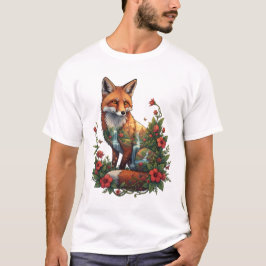 Camiseta Templo Tropical Místico da Raposa Paisagem Vida Se