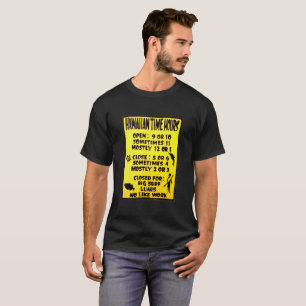 Camiseta Tempo aberto fechado da ilha do sinal das horas