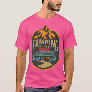 Camiseta Tempo De Acampamento Que A Aventura Começa A Acamp