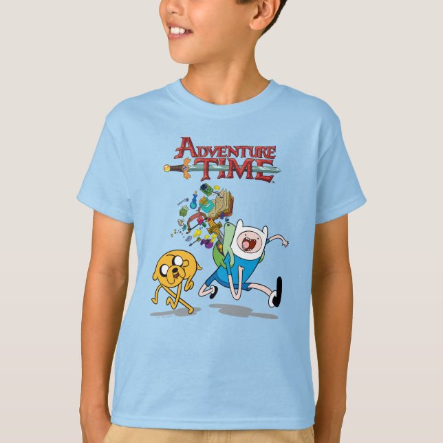Camiseta Tempo de Aventura | Arte de risco da Finn (Frente)