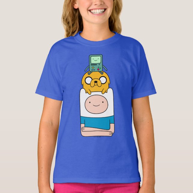 Camiseta Tempo de Aventura | BMO, Jake e Finn (Frente)