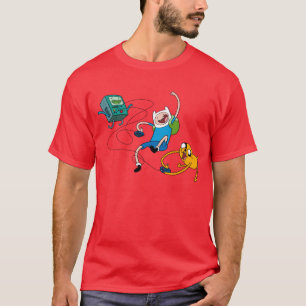 Camiseta Tempo de Aventura   Finn & Jake Play Com BMO