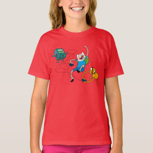 Camiseta Tempo de Aventura   Finn & Jake Play Com BMO