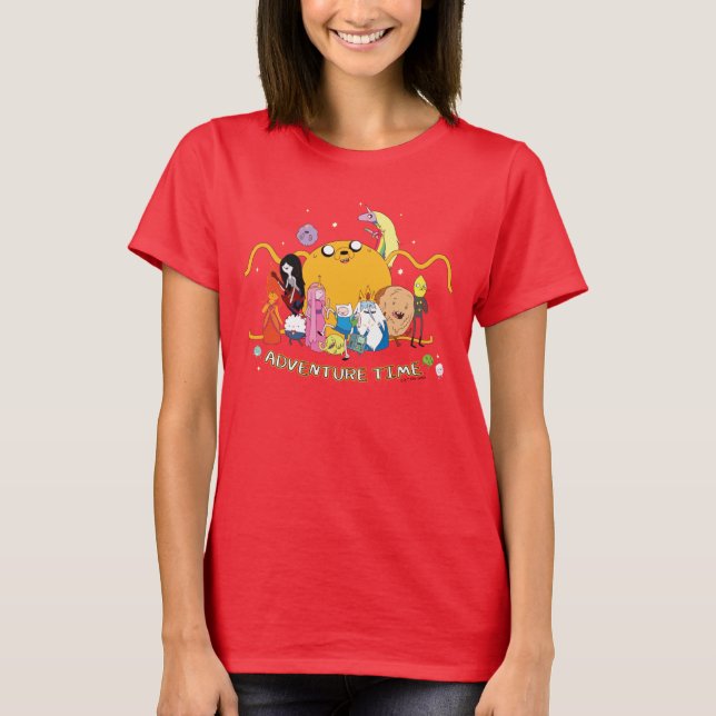 Camiseta Tempo de Aventura | Gráfico do Grupo Jake Grande (Frente)