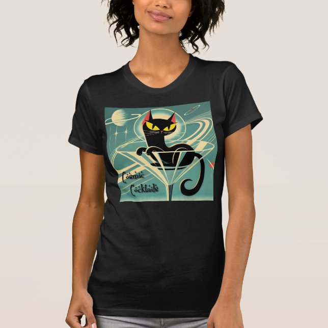 Camiseta Tempo de Futuro Atômico, Black Cat Martini (Frente)