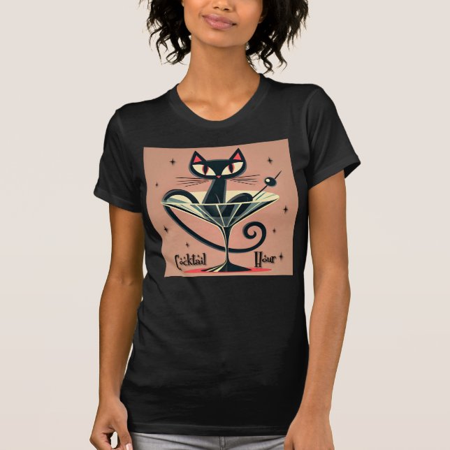 Camiseta Tempo de Futuro Atômico, Black Cat Martini (Frente)