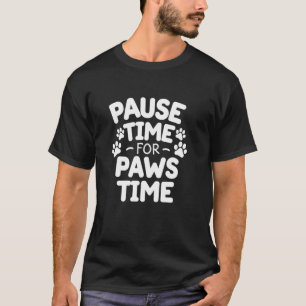 Camiseta Tempo de Pausa Fofo para Amantes de Cães e Gatos