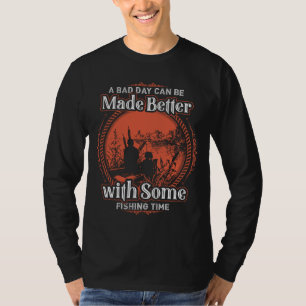 Camiseta Tempo De Pesca - Um Dia Ruim Tornou Melhor Anglas