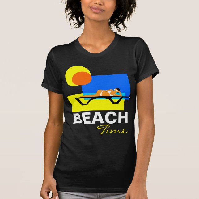 Camiseta Tempo de praia personalizável (Frente)