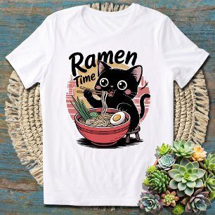 Camiseta Tempo de Ramen Kawaii Japonês - Amante de Ramen Fo