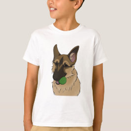 Camiseta Tempo de Reprodução do german shepherd com a Bola