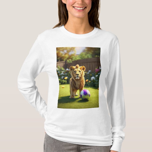 Camiseta Tempo de Reprodução do Lion Cub: Mãe e Cubo no Jar (Frente)
