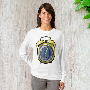 Camiseta Tempo de retrocesso do relógio de alarme Dourado V