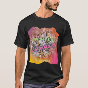 Camiseta Tempo de verão Vamos para a areia na praia dos pri