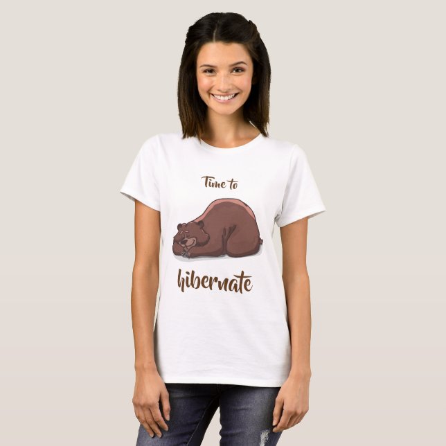 Camiseta Tempo do urso do sono Hibernate (Frente Completa)