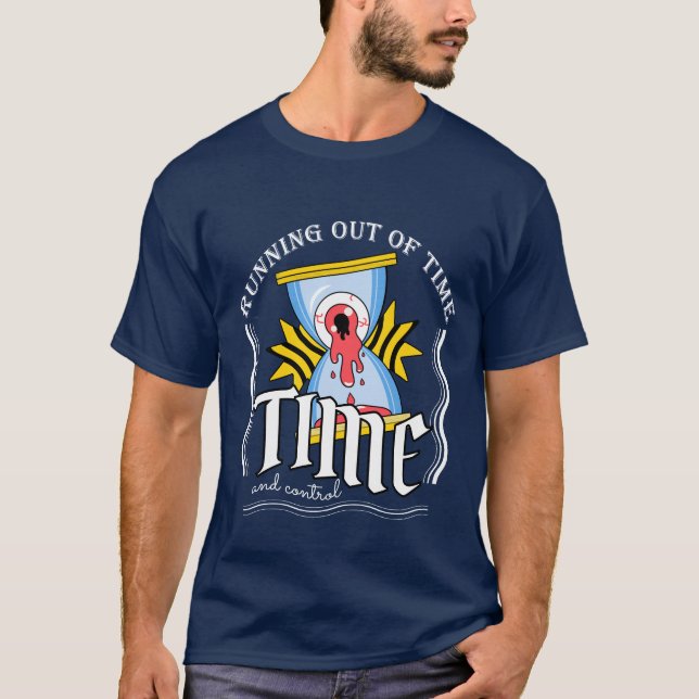 Camiseta Tempo esgotado, ilustração de roupa de rua (Frente)