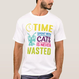 Camiseta Tempo Gasto Com Gatos Nunca Desperdiçados