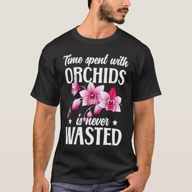 Camiseta Tempo Gasto Com Orquídeas Orquídeas Orquídea (Frente)