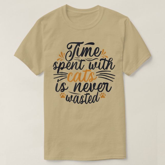 Camiseta Tempo gasto com Pai de Gatos Gatos Gatos Gatos Gat (Frente do Design)
