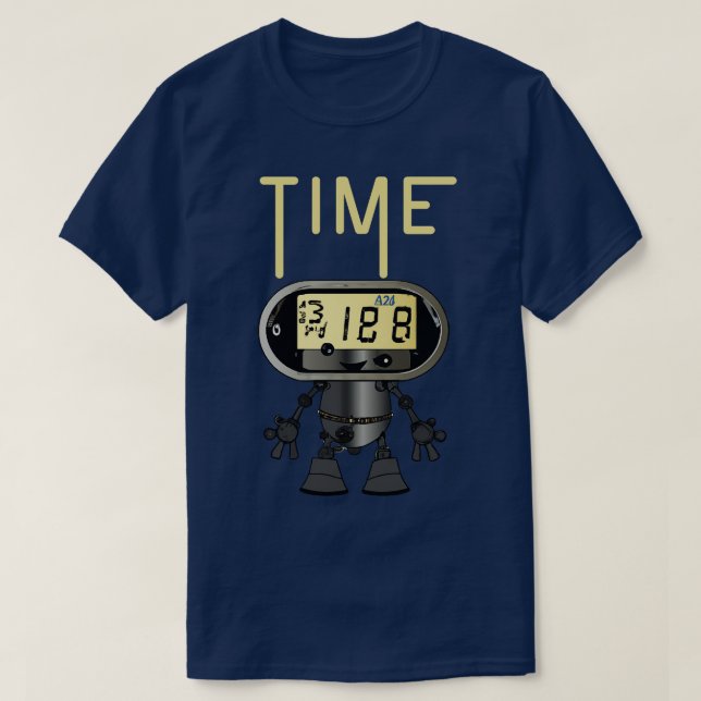 Camiseta Tempo Ilustração Engraçada Alarme Steampunk Surrea (Frente do Design)