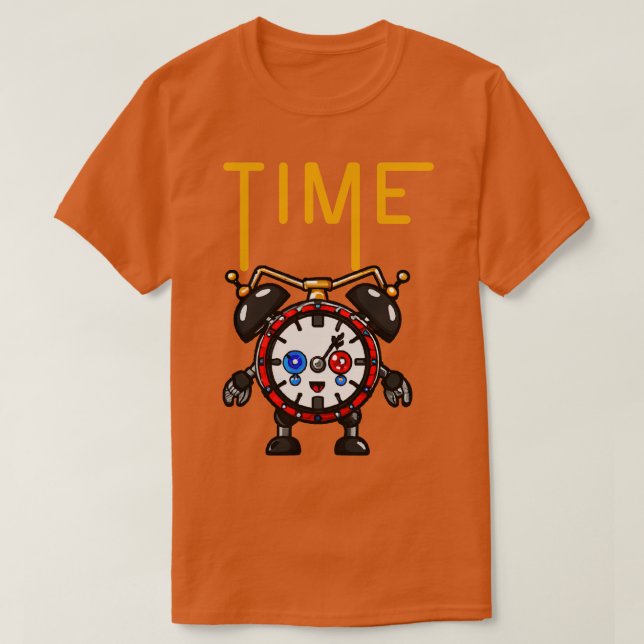 Camiseta Tempo Ilustração Engraçada Alarme Steampunk Surrea (Frente do Design)