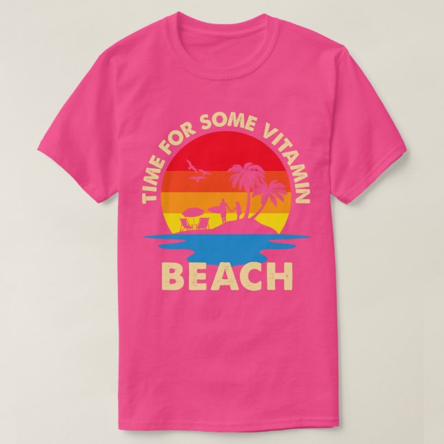 Camiseta Tempo Para Uma Praia De Vitamina (Frente do Design)