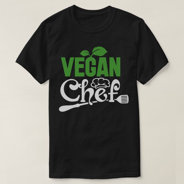 Camiseta Tempo parcial do Chef Cheio Tempo Vegan Engraçado  (Frente do Design)