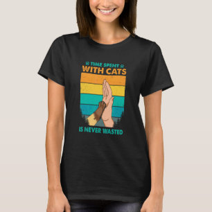 Camiseta Tempo Passado Com Gatos Nunca É Perdido Dono de Ga