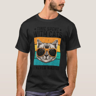 Camiseta Tempo Passado Com Gatos Nunca É Perdido Dono de Ga