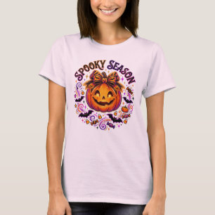 Camiseta Temporada Assustadora Colorida Arco de Abóbora Bri