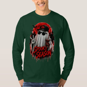 Camiseta Temporada Assustadora Desenho de Abóbora de Hallow