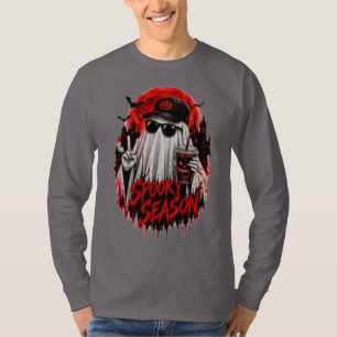 Camiseta Temporada Assustadora Desenho de Abóbora de Hallow