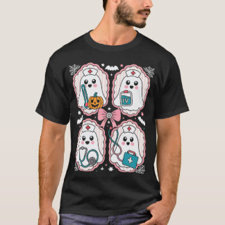 Camiseta Temporada Assustadora Fantasma de Halloween Enferm