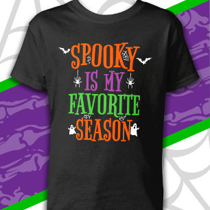 Camiseta Temporada Assustadora Fantasmas Morcegos Aranhas F