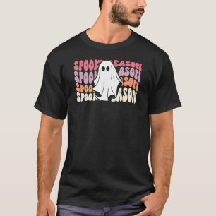 Camiseta Temporada Assustadora Groovy Retro Fantasma de Hal