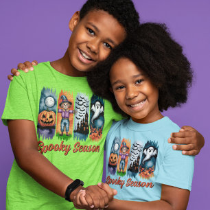 Camiseta Temporada Assustadora Halloween Outono Pinceladas