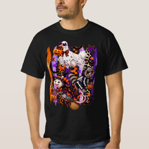 Camiseta Temporada Assustadora Listrada Ganso de Halloween