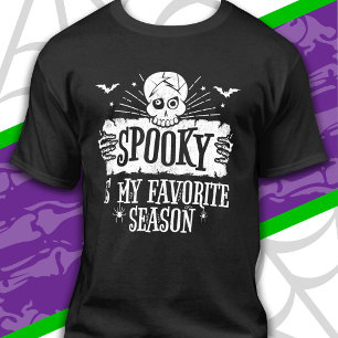 Camiseta Temporada Assustadora Morcegos de Esqueleto Assust