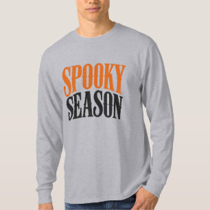 Camiseta Temporada Assustadora Tipografia de Halloween